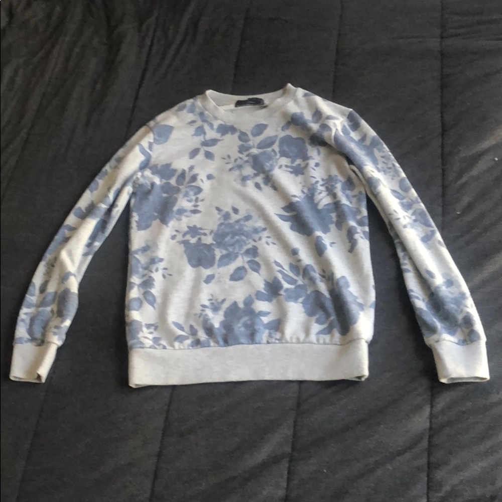 Men’s Floral Long-Sleeve Hoodless Sweatshirt